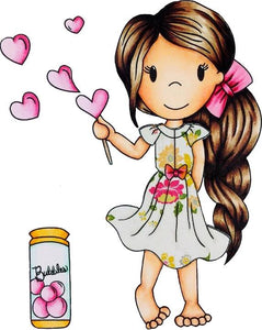 The Paper Nest Dolls "Love Bubbles" Rubber Stamp