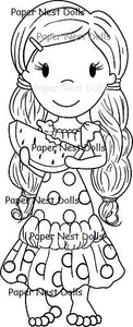 Paper Nest Dolls "Watermelon Avery" Rubber Stamp