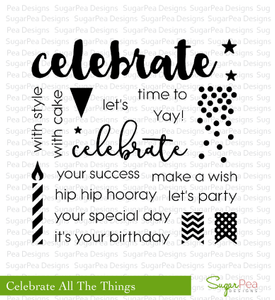 SugarPea Designs "Celebrate All The Things" Clear Stamp