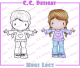 CC Designs Swiss Pixie "Hugs Lucy" Rubber Stamp