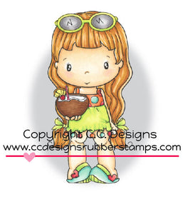 CC Designs Swiss Pixie "Pina Colada" Rubber Stamp