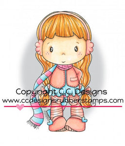 CC Designs Swiss Pixie "Lucy with Scarf" Rubber Stamp