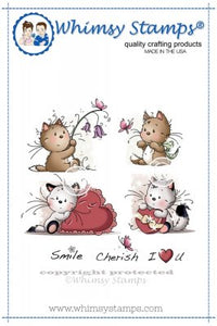 Whimsy Stamps/Wee Stamps "Playful Kittens" Rubber Stamp