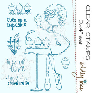Tiddly Inks "Cute As A Cupcake" Clear Stamp