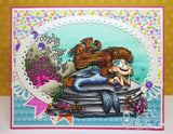 Kraftin Kimmie RETIRED Moonlight Whispers "The Ocean Background" Clear Stamp