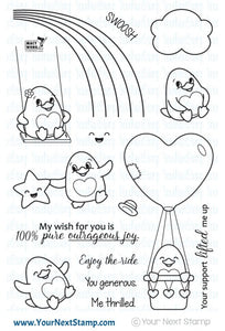 Your Next Stamp Waddles "Rainbow Fun" Clear Stamp