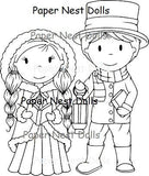 Paper Nest Dolls "Vintage Christmas Carolers" Rubber Stamp