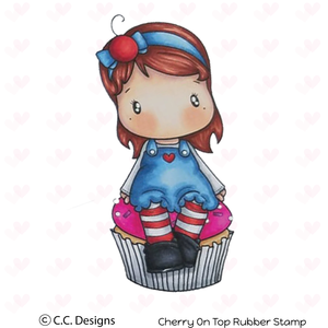 CC Designs Swiss Pixie "Cherry on Top" Rubber Stamp
