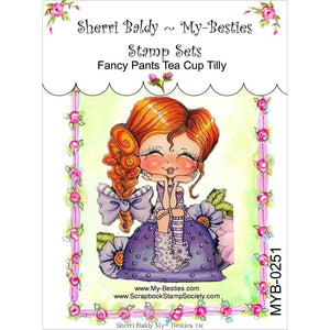 Sherri Baldy My Besties Fancy Pants "Tea Cup Tilly" Clear Stamp