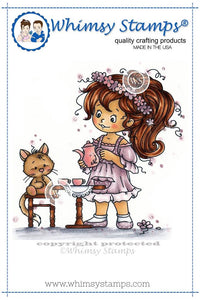 Whimsy Stamps/Wee Stamps "Daphne's Tea Party" Rubber Stamp