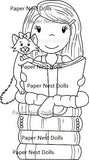Paper Nest Dolls "Story Time Ellie" Rubber Stamp