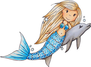 Paper Nest Dolls "Mermaid With Dolphin" Rubber Stamp