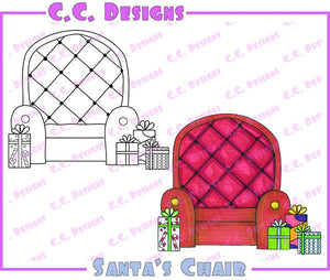 CC Designs Swiss Pixie "Santa's Chair" Rubber Stamp