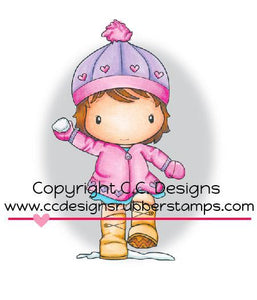 CC Designs Swiss Pixie "Snowballed Heidi" Rubber Stamp
