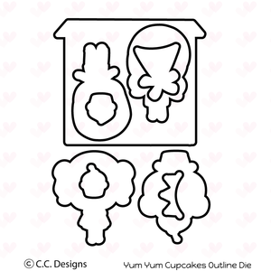 CC Designs "Yum Yum Cupcake" Metal Outline Dies